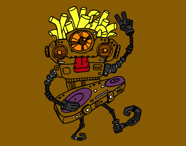 Desenho Robô DJ pintado por iete