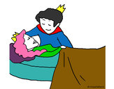 Desenho A princesa a dormir e o príncipe pintado por Diana11