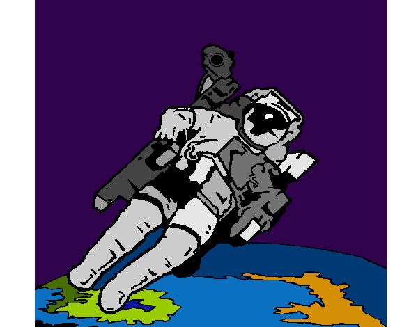 Desenho Astronauta no espaço pintado por ImShampoo