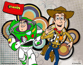 Desenho Buzz e Woody pintado por MatheusRBR