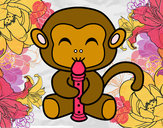 Desenho Macaco flautista pintado por Diana11
