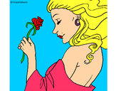 Desenho Princesa com uma rosa pintado por Ritap