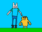 Desenho Adventure Time personagens pintado por getleman