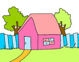 Desenho Casa com cerca pintado por Dhynina
