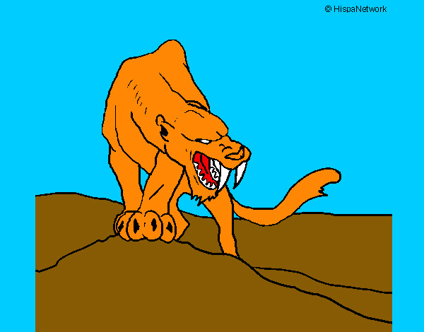 Desenho Tigre com dentes afiados pintado por LucaManz