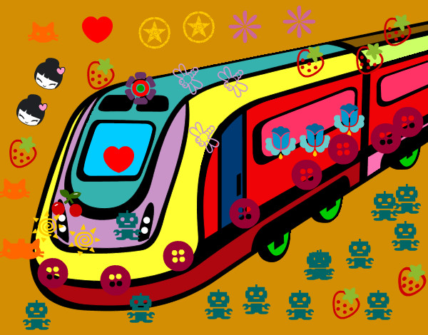 Desenho Comboio de alta velocidade pintado por sandry