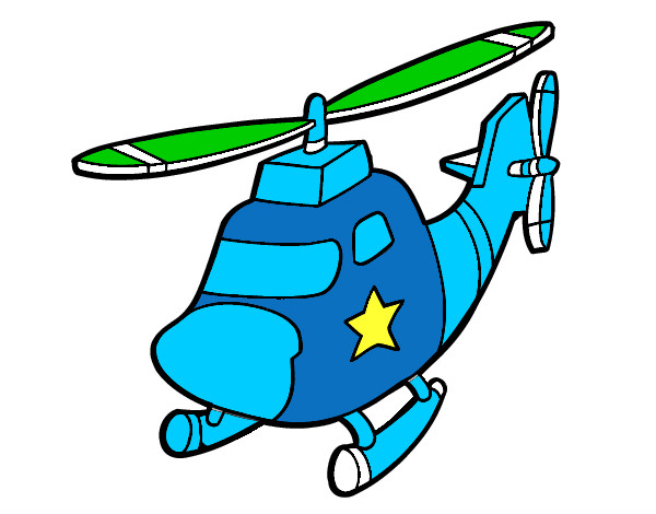 Desenho Helicoptero com uma estrela pintado por vitorss