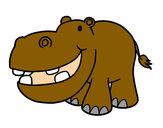 Desenho Hipopótamo pequeno pintado por givaneide