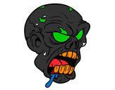 Desenho Cabeça de zombie pintado por gouveia