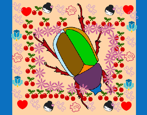 Desenho Escaravelho pintado por manugm2014