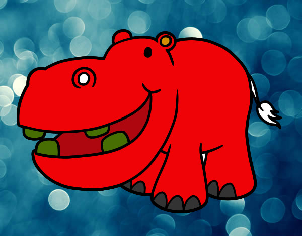 Desenho Hipopótamo pequeno pintado por alicelima