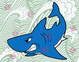 Desenho Tubarão furioso pintado por mirimiri