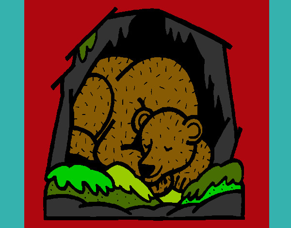 Desenho Urso a hibernar pintado por Dindinha