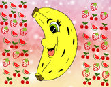 Desenho Banana feliz pintado por ImShampoo