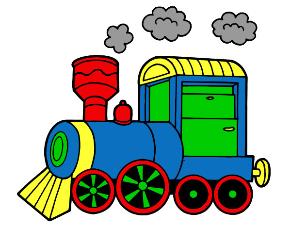 Desenho Locomotiva a vapor pintado por lorenzo