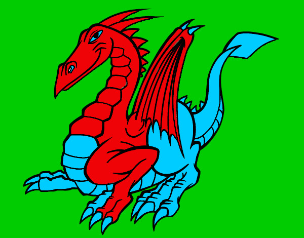 Desenho Dragão elegante pintado por juanlivia