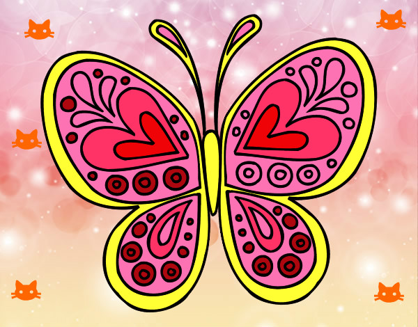 Desenho Mandala borboleta pintado por GASBI