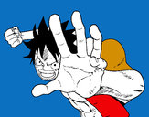 Desenho Combate Luffy pintado por kurosaki