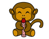 Desenho Macaco flautista pintado por isabellybe