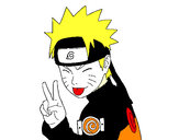 Desenho Naruto puxando para fora a língua pintado por kurosaki