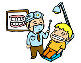 Desenho Dentista com paciente pintado por brunapere