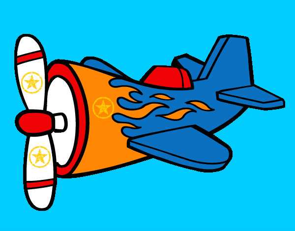 Desenho Avião em chamas pintado por MateusBC