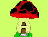 Desenho Casa cogumelo pintado por jaquelined