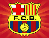 Desenho Emblema do F.C. Barcelona pintado por dantas