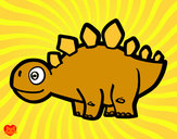 Desenho Estegossauro jovem pintado por amozinho