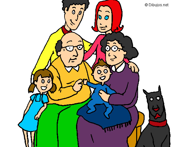 Desenho Família pintado por dantas