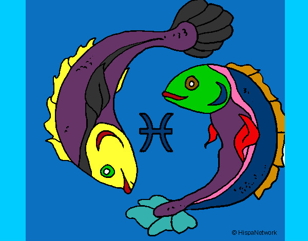 Desenho Pisces pintado por gabizola
