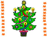 Desenho Árvore de natal com velas pintado por brunacozze