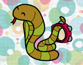 Desenho Cobra com tamborin pintado por ImShampoo
