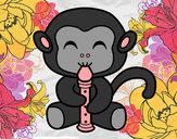 Desenho Macaco flautista pintado por gloriaa