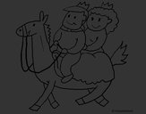 Desenho Príncipes a cavalo pintado por  beatrizsm