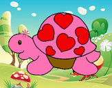 Desenho Tartaruga com corações pintado por laviniaco