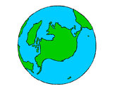 Desenho Planeta terra pintado por guiflores