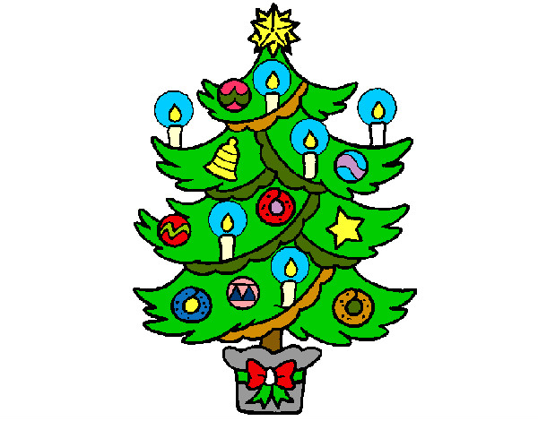 Desenho Árvore de natal com velas pintado por jennyfer