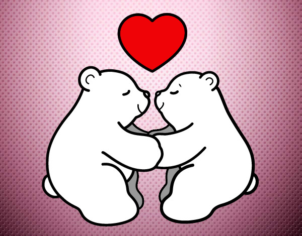 Desenho Os ursos polares amar pintado por gloriaa