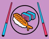 Desenho Placa de Sushi pintado por Rebecali