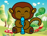 Desenho Macaco flautista pintado por mariias2