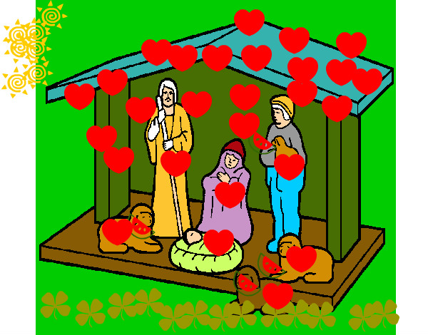Desenho Manjedoura de natal pintado por roseluis
