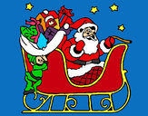 Desenho Pai Natal no seu trenó pintado por _Dindih_