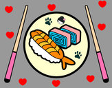 Desenho Placa de Sushi pintado por Ferobinho