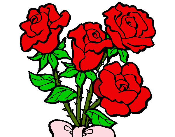 Desenho Ramo de rosas pintado por maneira 