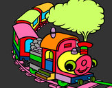 Desenho Trem sorridente pintado por larapinho
