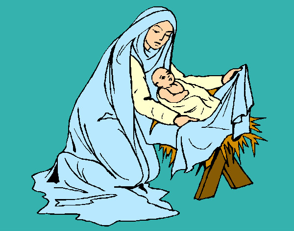 Desenho Nascimento do menino Jesús pintado por guinick
