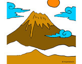 Desenho Monte Fuji pintado por Mellmaru