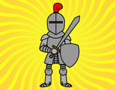 Desenho Cavaleiro com espada e escudo pintado por sandy1987