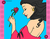 Desenho Princesa com uma rosa pintado por Charlene20